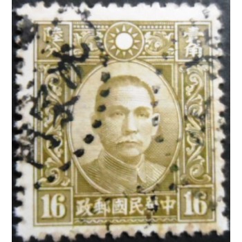 Selo postal da China de 1939 Dr Sun Yat-Sen 16