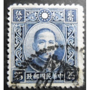 Selo postal da China de 1939 Dr Sun Yat-Sen 25