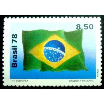 Selo postal do Brasil de 1978 Bandeira Nacional M