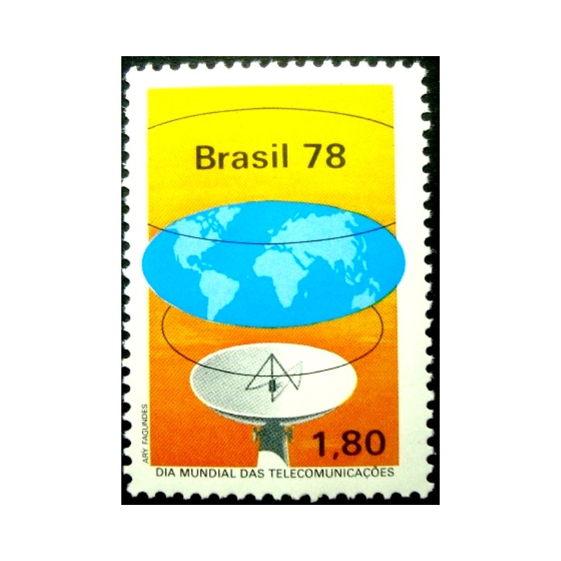 Selo postal do Brasil de 1978 Telecomunicações M