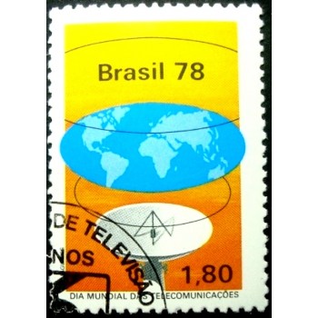 Selo postal do Brasil de 1978 Dia Mundial das Telecomunicações MCC