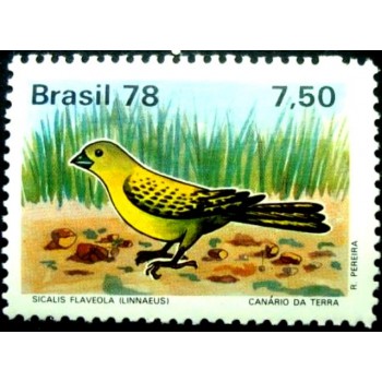 Selo postal do Brasil de 1978 Sicalis Flaveola M