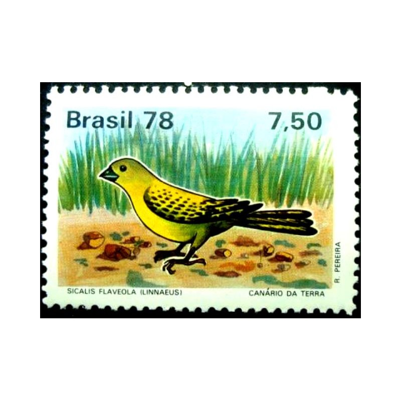 Selo postal do Brasil de 1978 Sicalis Flaveola M