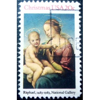 Selo postal dos Estados Unidos de 1983 Niccolini-Cowper Madonna by Raphael