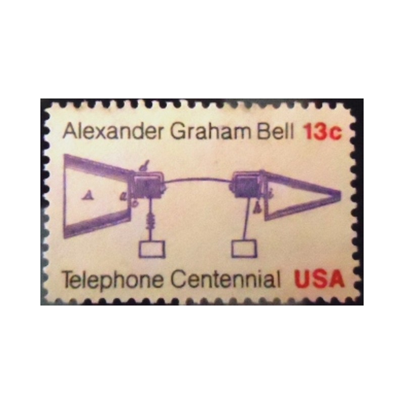 Selo postal dos Estados Unidos de 1976 Telephone Centennial M