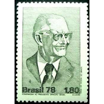 Selo postal do Brasil de 1978 Presidente Geisel M