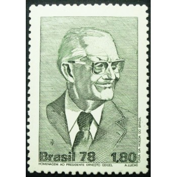 Selo postal do Brasil de 1978 Presidente Geisel N