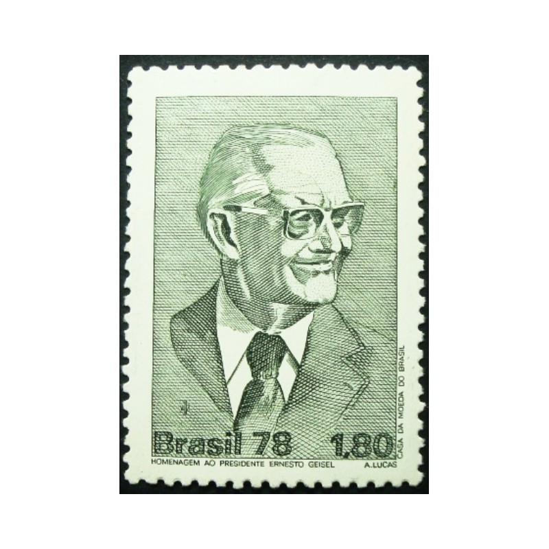 Selo postal do Brasil de 1978 Presidente Geisel N