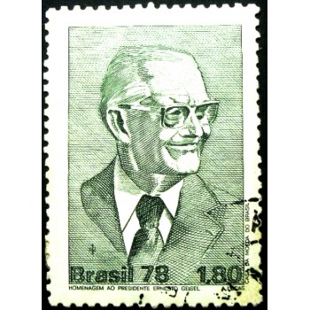 Selo postal do Brasil de 1978 Presidente Geisel U