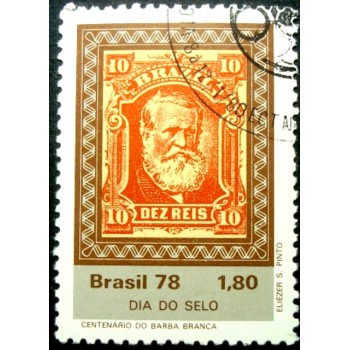 Selo postal do Brasil de 1978 Barba Branca 10 réis MCC