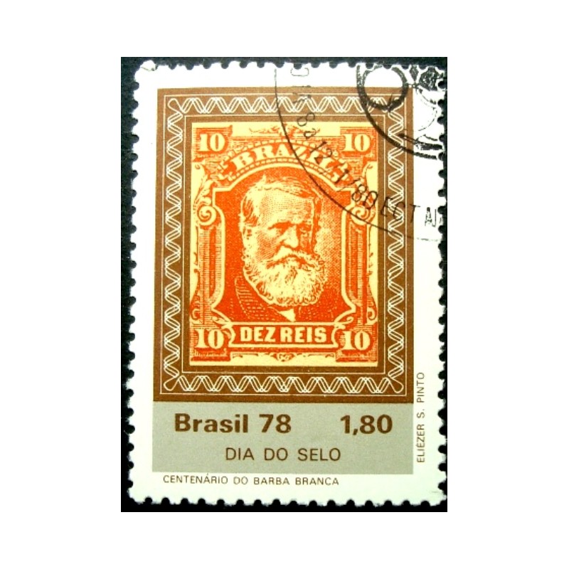 Selo postal do Brasil de 1978 Barba Branca 10 réis MCC