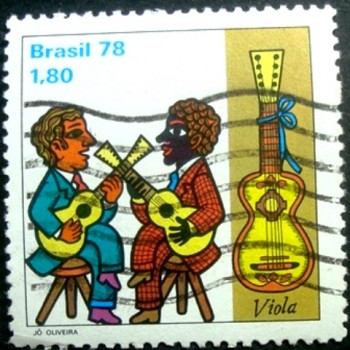 Imagem similar à do selo postal do Brasil de 1978 - Tocadores de Viola U