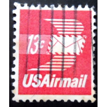 Selo postal dos Estados Unidos de 1973 Winged Airmail Envelope yA