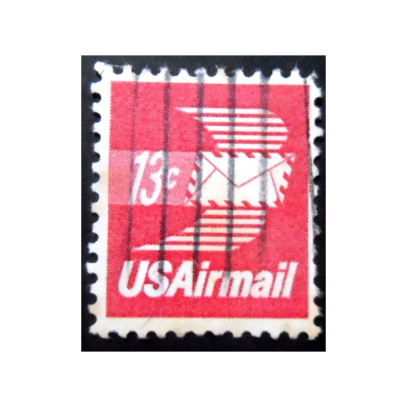 Selo postal dos Estados Unidos de 1973 Winged Airmail Envelope yA