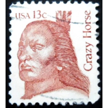 Selo postal Estados Unidos de 1982 Crazy Horse