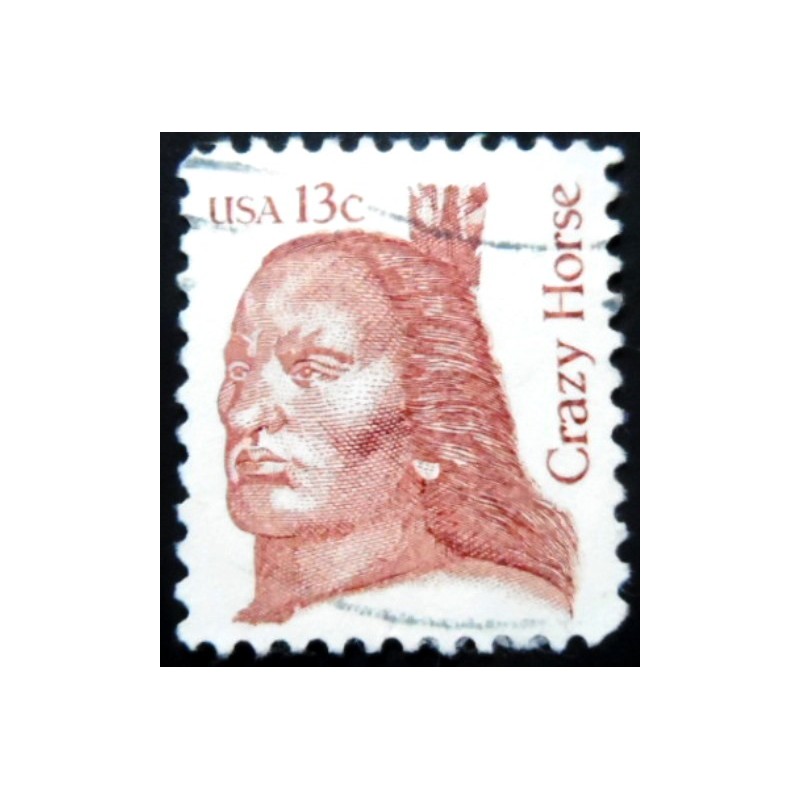 Selo postal Estados Unidos de 1982 Crazy Horse