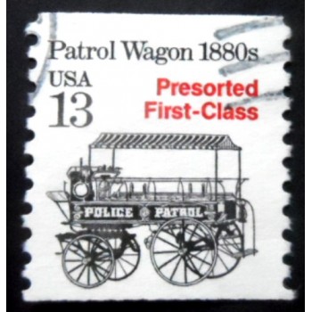 Selo postal Estados Unidos de 1988 Police Patrol Wagon 1880s