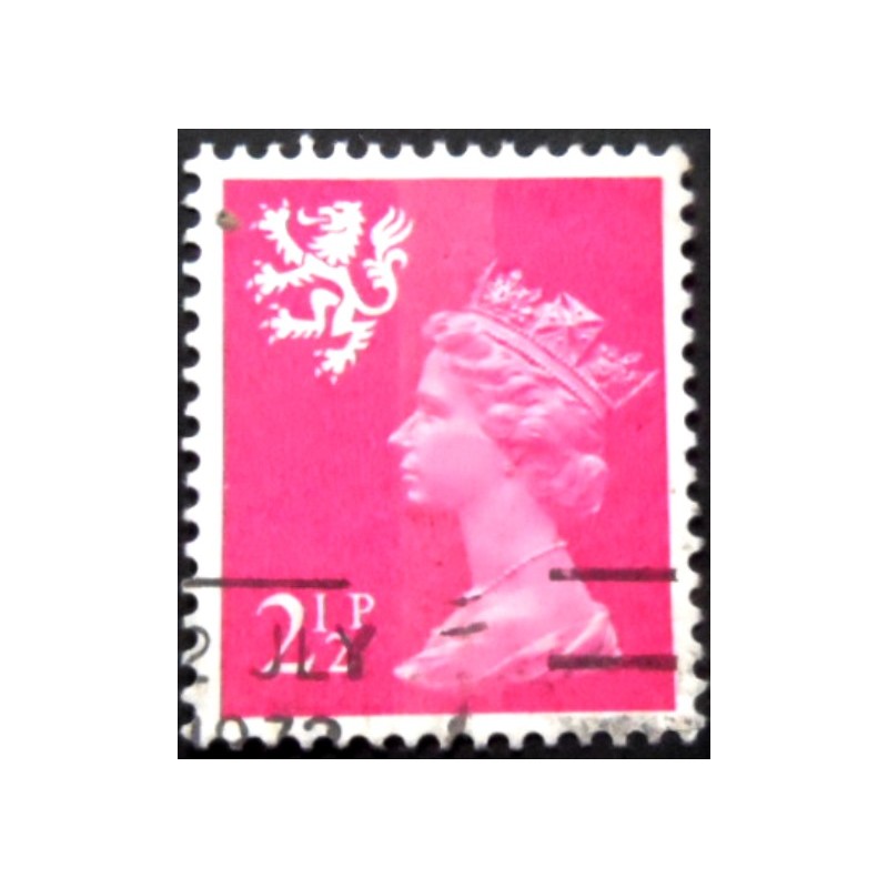 Imagem similar à do selo postal da Escócia de 1971 Queen Elizabeth II 2½p Machin Portrait