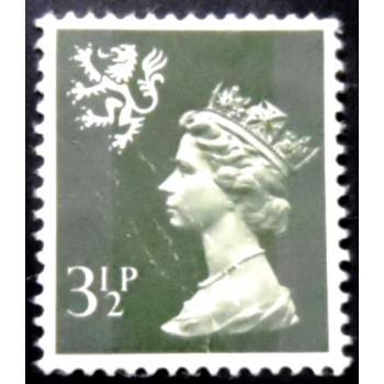 Imagem similar à do selo postal da Escócia de 1971 Queen Elizabeth II 3½p Machin Portrait