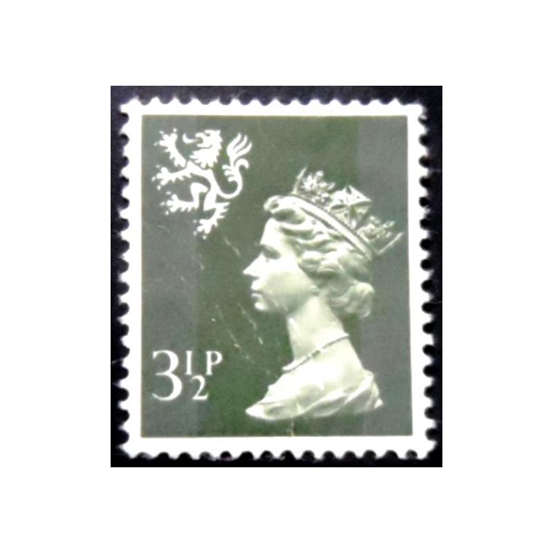 Imagem similar à do selo postal da Escócia de 1971 Queen Elizabeth II 3½p Machin Portrait