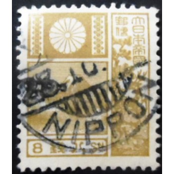 Selo postal do Japão de 1929 Mt Fuji and Deer Olive 8