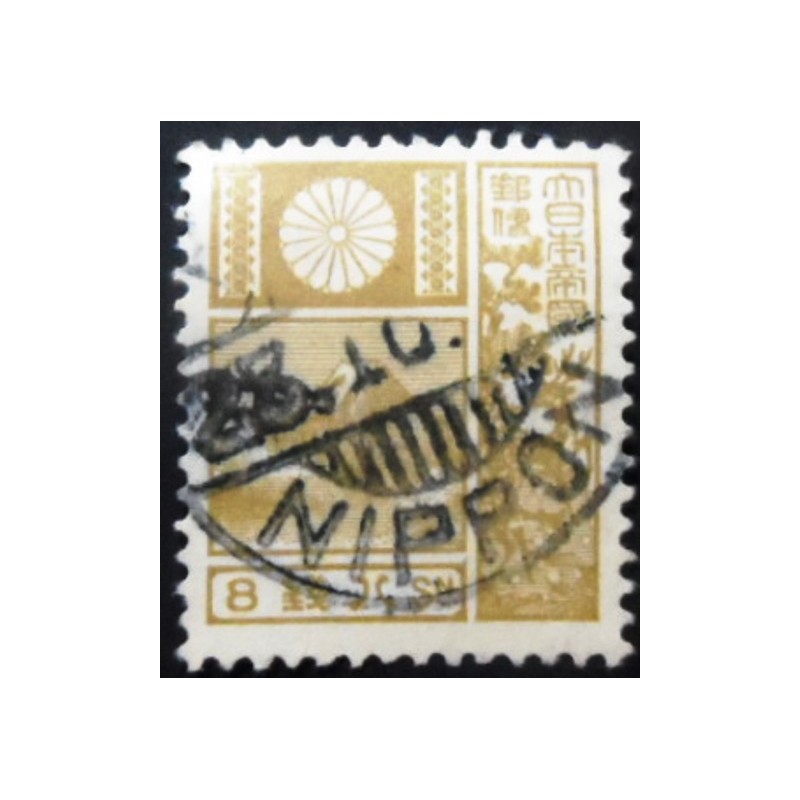 Selo postal do Japão de 1929 Mt Fuji and Deer Olive 8