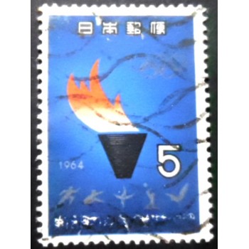 Selo postal do Japão de 1964 Olympic Flame