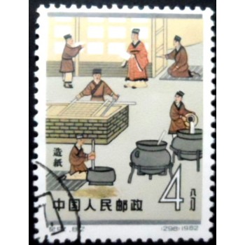 Selo postal da China de 1962 Paper Making