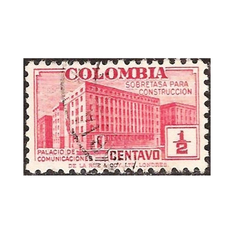 Selo postal da Colômbia de 1940 Ministry of Post and Telegraphs Building U