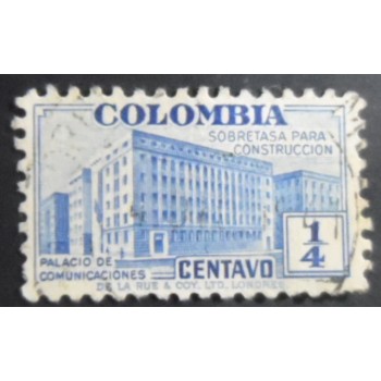 Imagem similar à do selo postal da Colômbia de 1940 Ministry of Post and Telegraphs Building ¼
