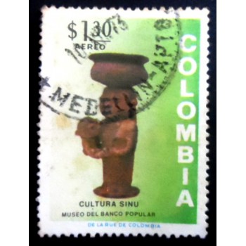 Selo postal da Colômbia de 1973 Sinú Culture