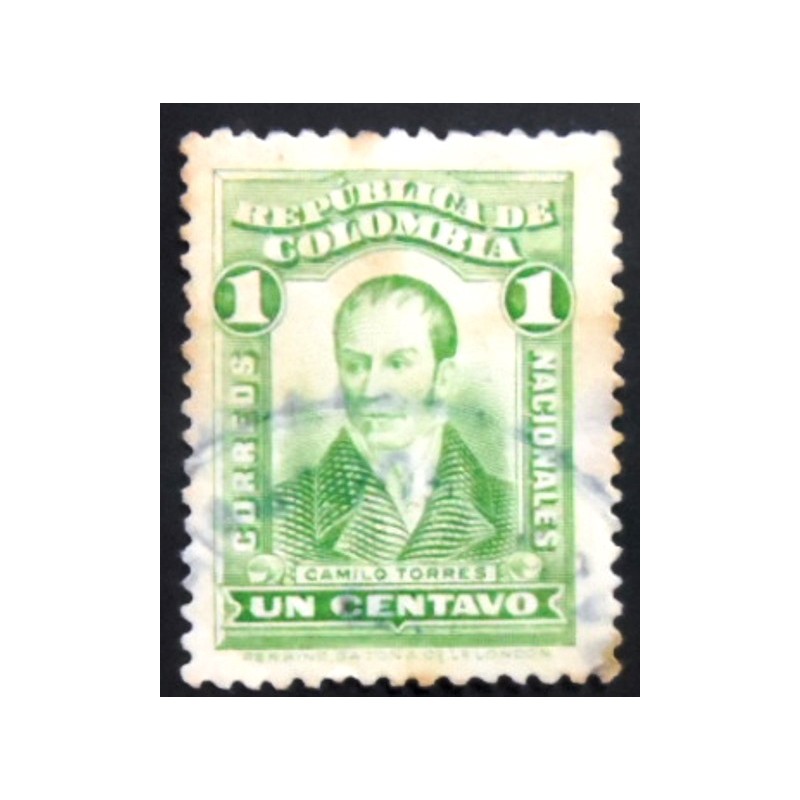 Selo postal da Colômbia de 1917 Camilo Torres U