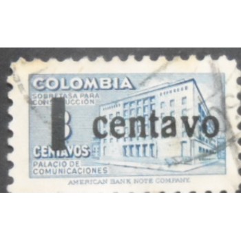 Selo postal da Colômbia de 1949 Ministry of Post and Telegraphs Building 1