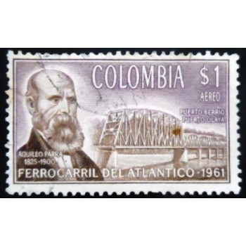 Selo postal da Colômbia de 1962 Aquileo Parra