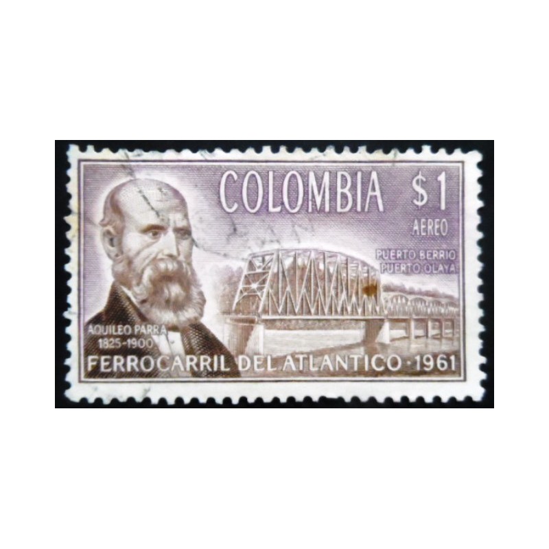 Selo postal da Colômbia de 1962 Aquileo Parra