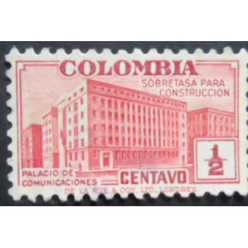 Selo postal da Colômbia de 1940 Ministry of Post and Telegraphs Building ½ N