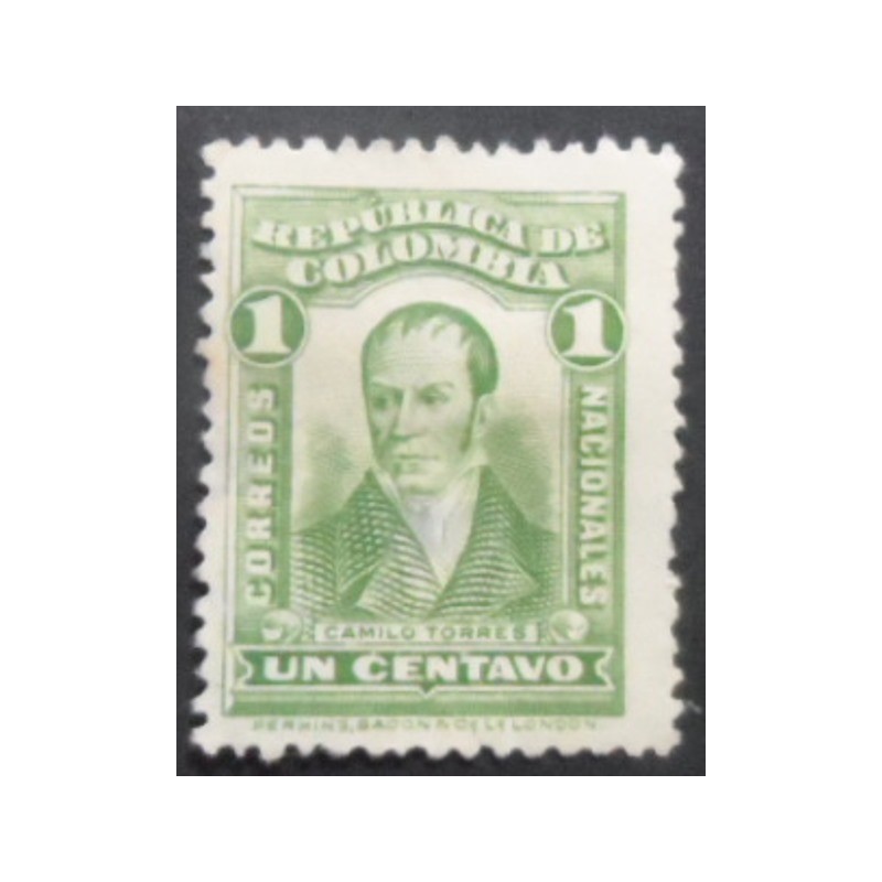 Selo postal da Colômbia de 1917 Camilo Torres N