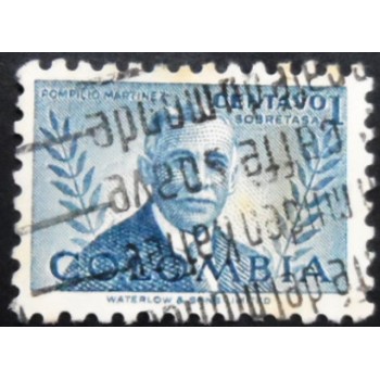 Selo postal da Colômbia de 1952 Pompilio Martinez