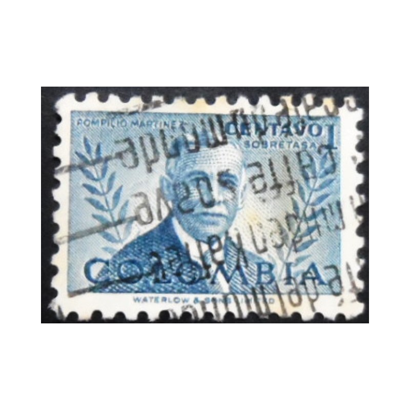 Selo postal da Colômbia de 1952 Pompilio Martinez