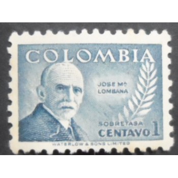 Selo postal da Colômbia de 1952 José María Lombana