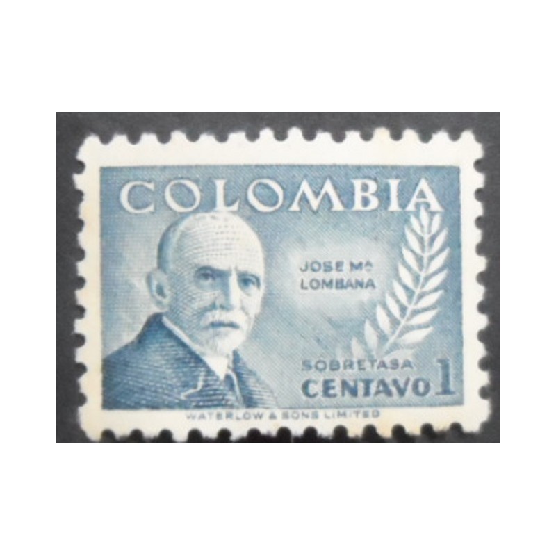 Selo postal da Colômbia de 1952 José María Lombana