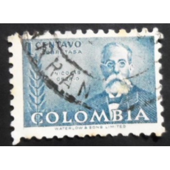 Selo postal da Colômbia de 1952 Nicolas Osorio