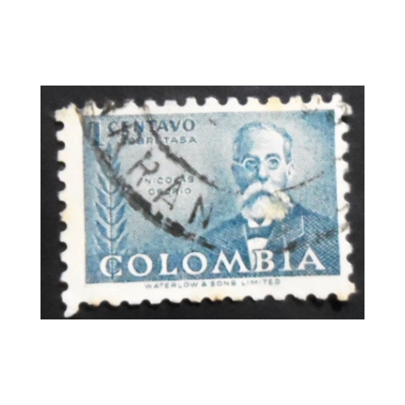 Selo postal da Colômbia de 1952 Nicolas Osorio