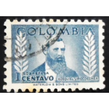 Selo postal da Colômbia de 1952 Ezequiel Uricoechea Rodríguez