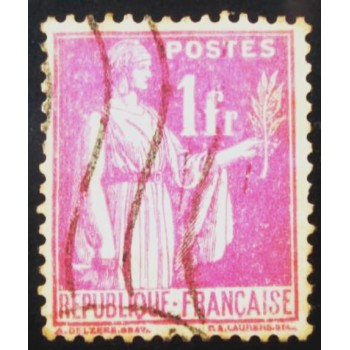 Selo postal da França de 1937 Type Peace 1 U