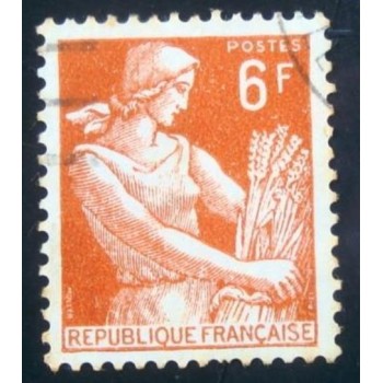 Imagem similar à do selo postal da França 1957 Type Reaper 6