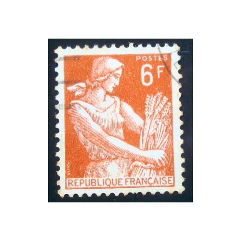 Imagem similar à do selo postal da França 1957 Type Reaper 6