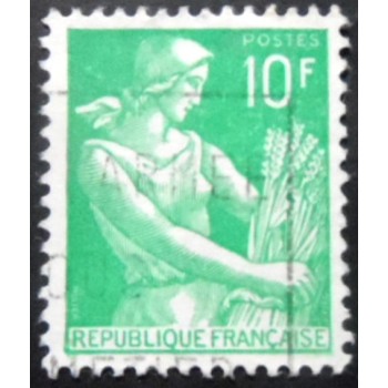 Imagem similar à do selo postal da França 1959 Type Reaper 10 U