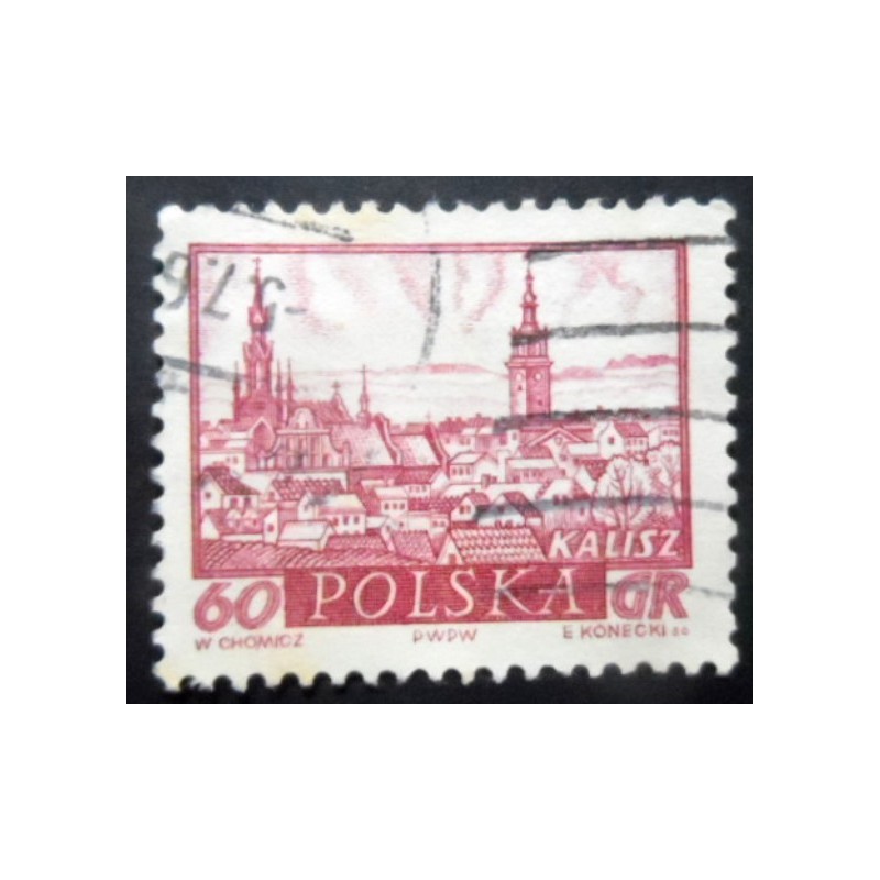 Selo postal da Polônia de 1960 Kalisz