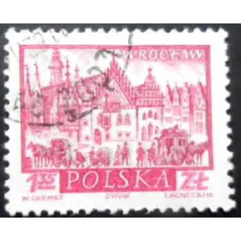 Imagem similar à do selo postal da Polônia de 1960 Wroclaw